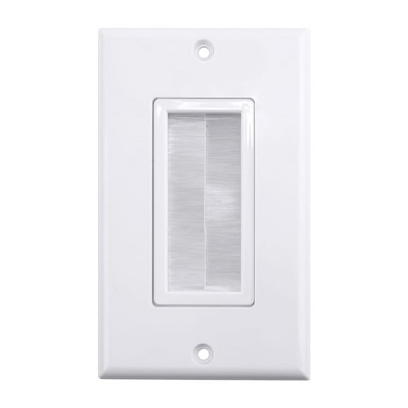 Construct Pro Brush Wall Plate Cable Management Pass-Through Device (White)