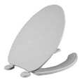 thumbnail image 3 of asiento para baño bisagras ajustables alargado blanco plástico, 3 of 6
