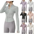 thumbnail image 1 of NJDVHB Chemisiers et Chemises à Manches Longues à Col Rond pour Femmes, Veste de Sport à Haute Élasticité pour Femmes Col Montant Haut de Yoga Ajusté Haut à Manches Longues à Col Montant pour Femmes Chemise, 1 of 4