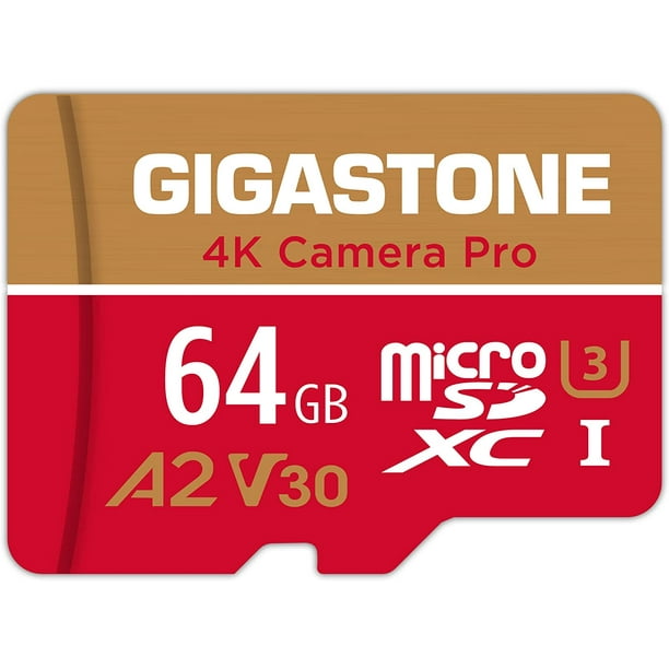 5-Yrs Free Data Recovery] Gigastone 64GB SD Card, 4K Camera Pro, UHD Video for GoPro, Action Camera, Wyze, DJI, Drone, Nintendo-Switch, R/W up to 95/35MB/s MicroSDXC Memory Card UHS-I U3 A2