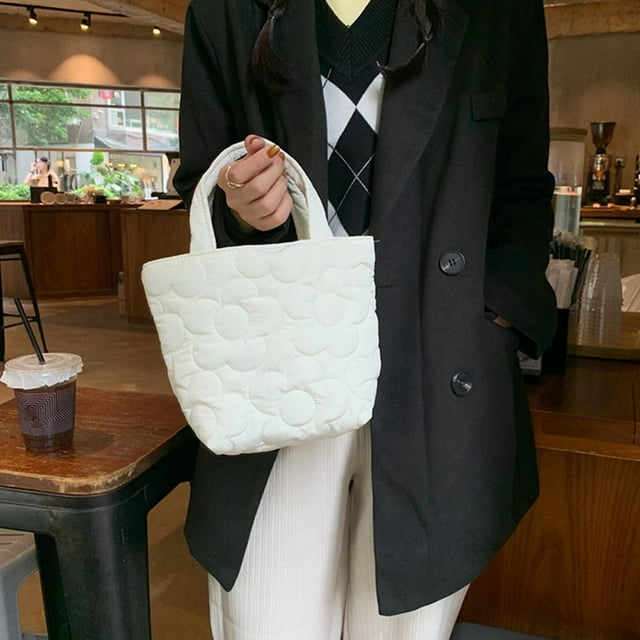 Women Contrast Color Shoulder Bag Lady Stitching Small Shopping Underarm Bag