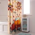 thumbnail image 4 of Fall Shower Curtain Harvest Pumpkin Red Truck Shower Curtains for Bathroom Decor Fall Thanksgiving Harvest Maple Leaf Bath Curtains Sets with Hooks Polyester Fabric Waterproof Stall 36" x 72", 4 of 6