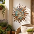 thumbnail image 2 of Colorful Metal Sun Wall Art, Spiral Wall Decor for Patio or Garden, 2 of 7