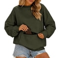 thumbnail image 2 of Tqcoqu Women's Crew Neck Oversized Sweatshirt, Long Sleeve Pullover with Zipper Kangaroo Pocket Casual Top, 2 of 9