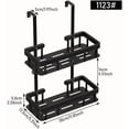 thumbnail image 2 of Over Door Shower Caddy, Black Rustproof Bathroom Organizer, 2-Tier Storage Rack, 11.81x5.31 Inch Shelves, No Drilling Required, 2 of 9