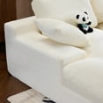 thumbnail image 5 of 98.4" Cloud Sectional Couch with L-Shape Chaise, Modern Upholstered Couches with Deep Seat, Corduroy Sponge Compressed Sofa for Living Room, Apartmrnt, White, 5 of 9
