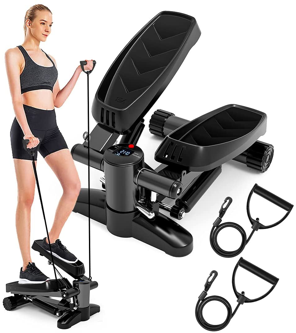 Exercise Fitness Machine Mini-Stepper LED Display Training Ropes Stairclimber 