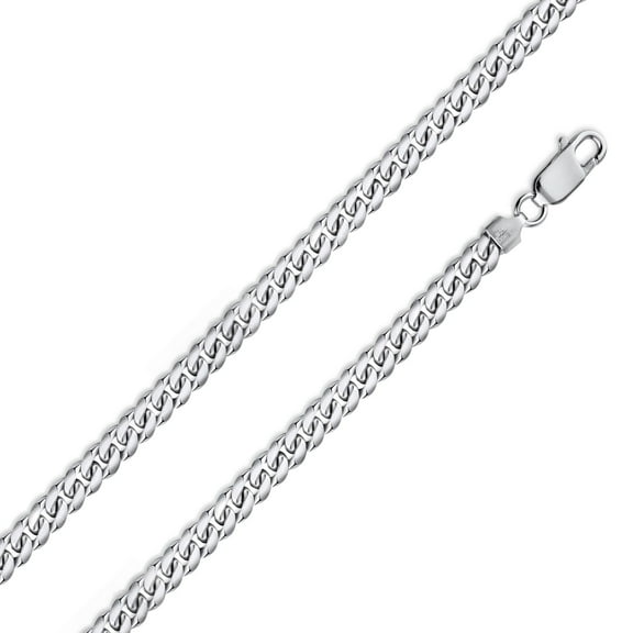 Rhodium Plated 925 Sterling Silver Miami Cuban 150 Chain Link 4.9mm Italy 20" Jewelry Female Unisex