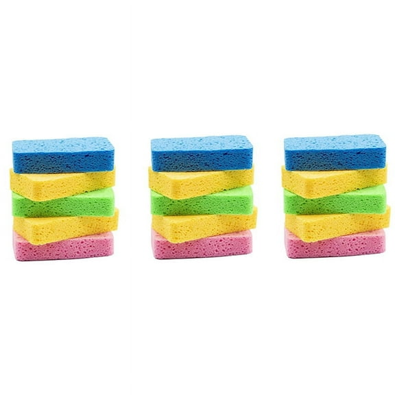 Cellulose Sponges,Kitchen Sponges for Dish, Duty Scrub Sponges,Non-Scratch Dish Scrubber Sponge Cookware 15 Pcs