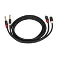 thumbnail image 3 of 6.35mm 2  To 2 TRS Stereo Cable, Double Layer Shielding Two Way Gold Plated Plug  To TRS Cable Noise Reduction  For Power, 3 of 8
