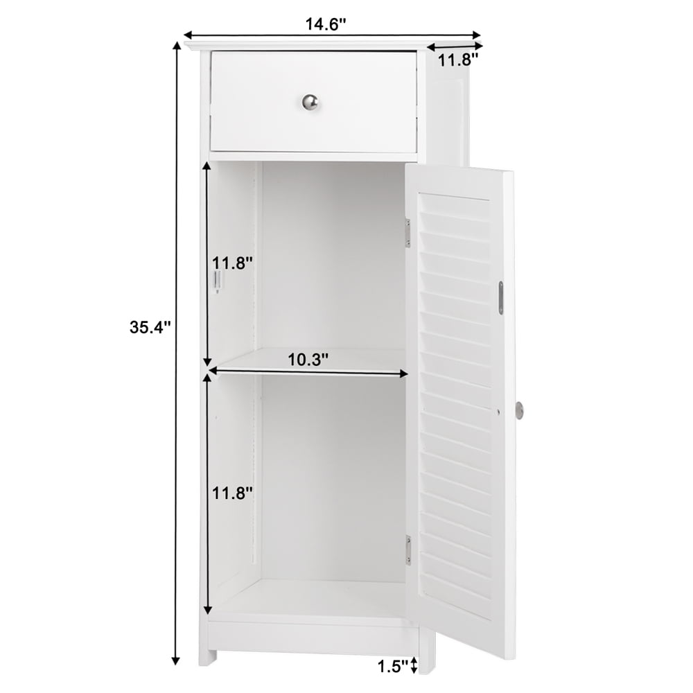 Lowestbest Modern Chest of Drawers, Bathroom Cabinet, Wooden Floor Cabinets, Waterproof and Moisture-Proof Entryway Cabinet Storage Cabinet with One Door & One Drawer, White Lowestbest Modern Chest of Drawers, Bathroom Cabinet, Wooden Floor Cabinets, Waterproof and Moisture-Proof Entryway Cabinet Storage Cabinet with One Door & One Drawer, White