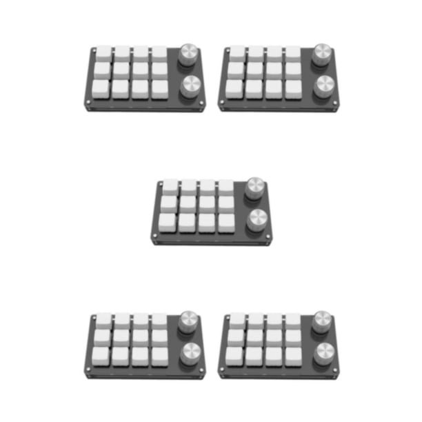 Bearachild USB Mini 12-Key Mechanical Keyboard Programmable White Keys Drive No Needed Type2 NO2