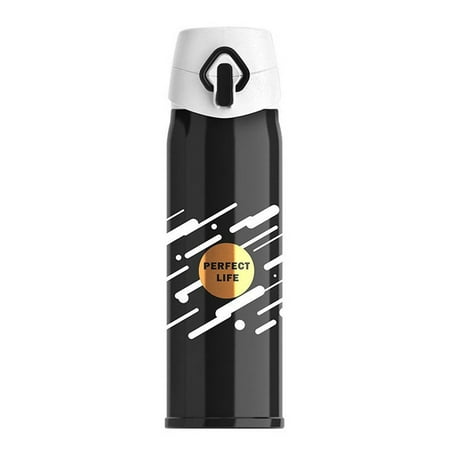 

Kitchen Decor and Supplies Fashion Black Gold Cool Outdoor Mug Cup Travel Vacuum School Bouncing Cap