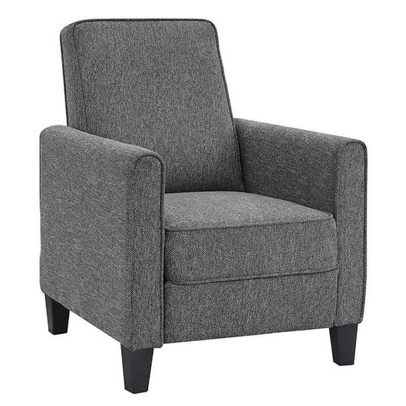 Furniture of America Ducee Transitional Fabric Push Back Chair in Gray