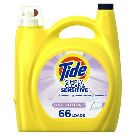 Tide Simply Cotton Cool HE, 66 Loads Liquid Laundry Detergent, 138 fl oz