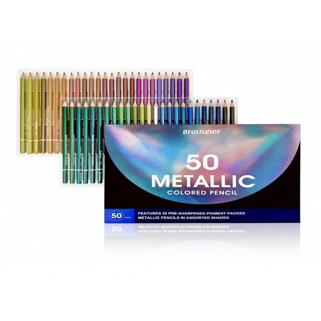 LNGOOR 50 Colors Macaron Colored Pencils Set - Perfect For Students And Art Enthusiasts - Soft Core And Metallic Pencils For Drawing And Sketching