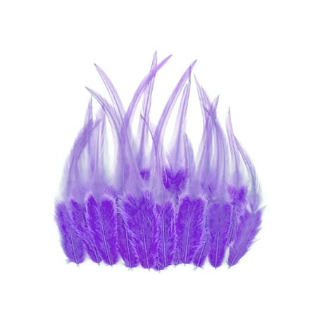 1 Dozen - Short Solid Lavender Rooster Hair Extension