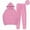 Pink, variant on Women's Casual Long Sleeve Hooded Sweatshirt and Pants Set with Pockets Soft Comfortable Four Season Athletic Wear