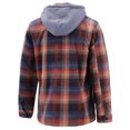 thumbnail image 4 of Men's Heavyweight Flannel Fleece Lined Plaid Sherpa Hoodie Jacket (M5065 - #207 (Brown/Blue), L), 4 of 5