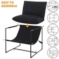 thumbnail image 1 of Sillón de Acento Moderno para Sala - Tapizado en Lino Negro con Estructura Metálica Negra y Cojín de Espuma de Alta Densidad - Funda Removible y Lavable para Dormitorio, Oficina o Sala de Estar, 1 of 7