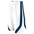 thumbnail image 2 of Augusta Sportswear BOYS' TRIPLE-DOUBLE GAME SHORT M White/Navy, 2 of 2