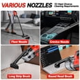thumbnail image 5 of Cordless Vacuum for Milwaukee M18 Battery, 5 in 1 Handheld Electric Vacuum Cleaner with 500W Motor, 46 CFM Portable Hand Vacuum with LED Light & 4 Multi Nozzles for Floor, Carpet, Car (Tool Only), 5 of 8