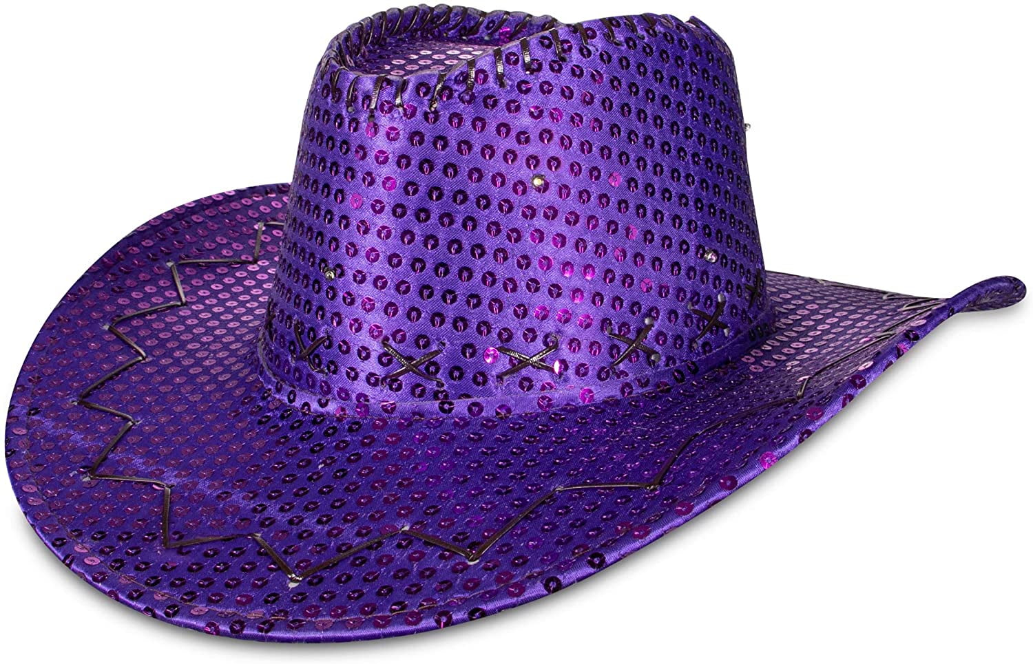 purple glitter cowboy hat