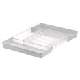 thumbnail image 2 of Spectrum Diversified Hexa Expandable Divided Drawer Organizer Tray Modern Kitchen Cutlery, Utensil, Silverware Holder, Cabinet Storage, 13 x 16, Clear Frost/Stone Gray, 2 of 4