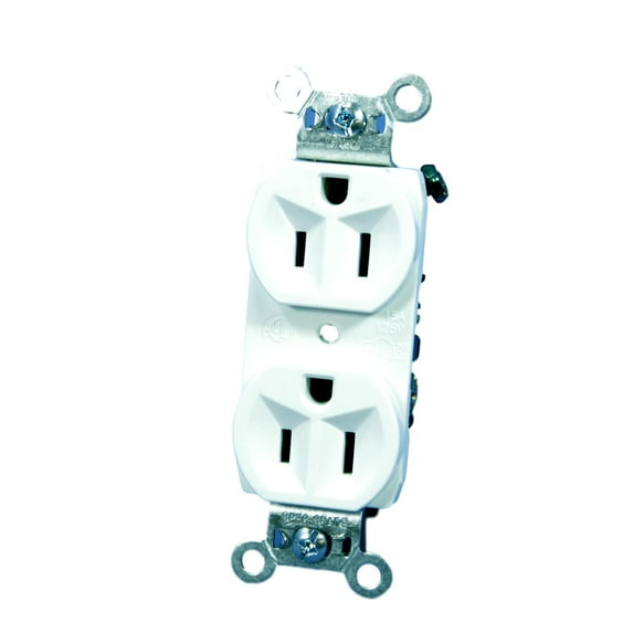Pass & Seymour White Outlet Receptacle Duplex NEMA 5-15R 15A 5252-W