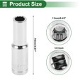 thumbnail image 4 of Herramienta de socket de impacto universal Unique Bargains 78mm de acero de cromo vanadio duradero tono plateado 1 pieza 12 puntos 11mm para automóvil, motocicleta, dirtbike 1/2 pulgada de transmisión, 4 of 7