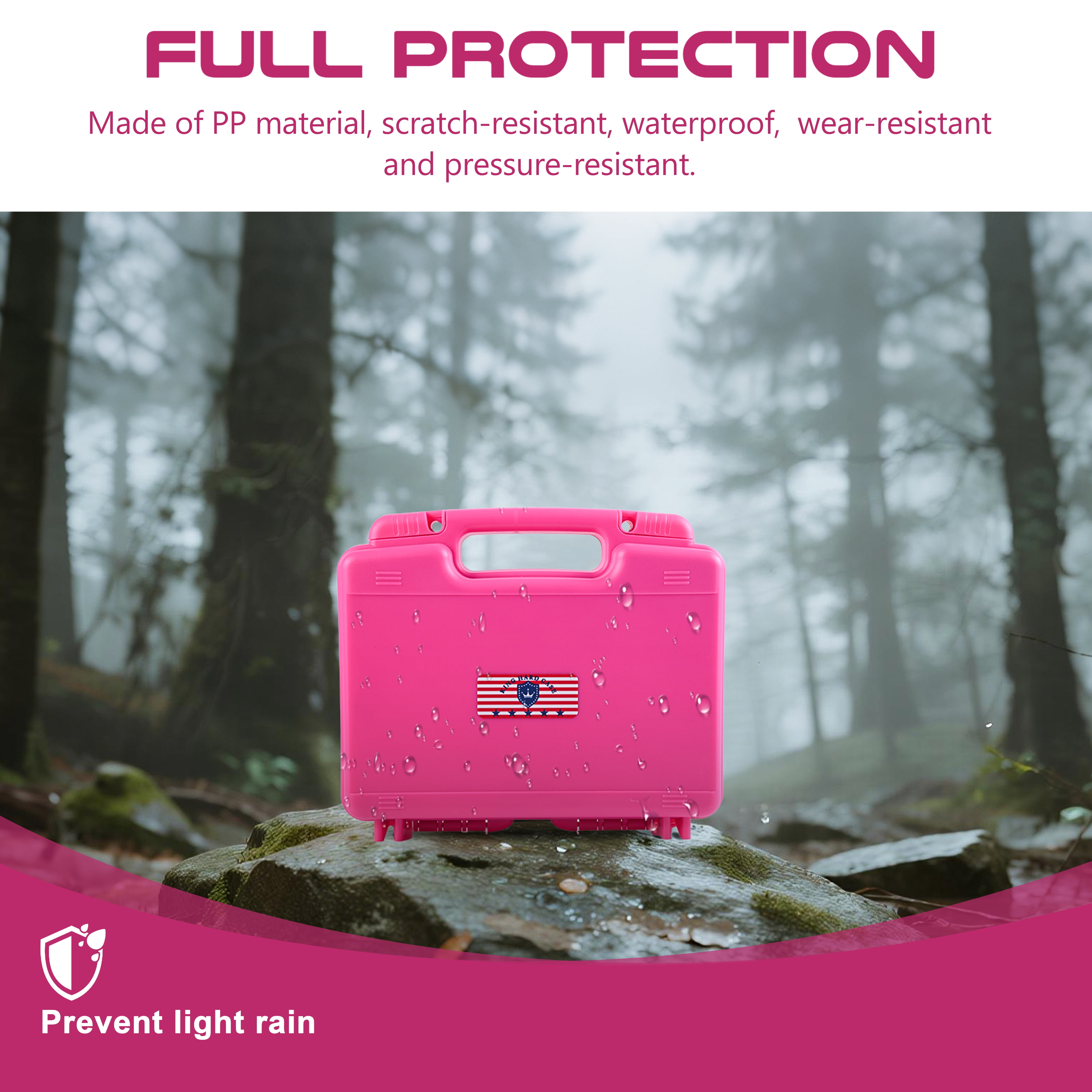 Pink 9mm Lockable Gun Case – TSA Approved Firearm Travel Case with 1 TSA Lock, Hard Shell Pistol Case for Handgun and Revolver