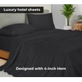 thumbnail image 3 of Royale Linens 2 Pack Bulk Flat Sheet Set Top Sheets Soft 1800 Microfiber Wrinkle & Stain Resistant - for Hotel, Massage Table, Hospital, Dorm - Full Flat Sheet Sold Separately (Full, Black), 3 of 9
