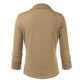 thumbnail image 4 of Doublju Women's Casual One Button Cropped Blazer with 3/4 Shirring Sleeve, 4 of 4