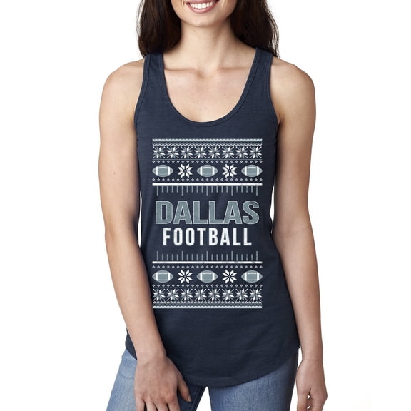 Wild Bobby City of Dallas DAL American Football Fantasy Fan Sports Women Racerback Tank Top, Navy, Large