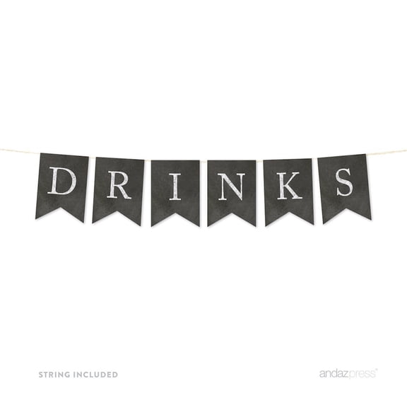 Drinks Vintage Chalkboard Pennant Party Banner