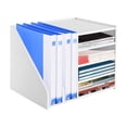 thumbnail image 3 of 6 Compartment File Holder Organizer Pvc Mail Sorter 15.35*12.16*11.81 In, 3 of 8