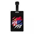 thumbnail image 1 of Custom Serbia Flag Luggage Tag Privacy Protection Baggage Tags Travel Bag Labels Suitcase, 1 of 1