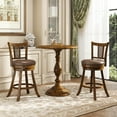 thumbnail image 4 of Costway Set of 4 Bar Stools 25" Swivel Bar Chairs with PE Rattan Backrest & Footrest, 4 of 9