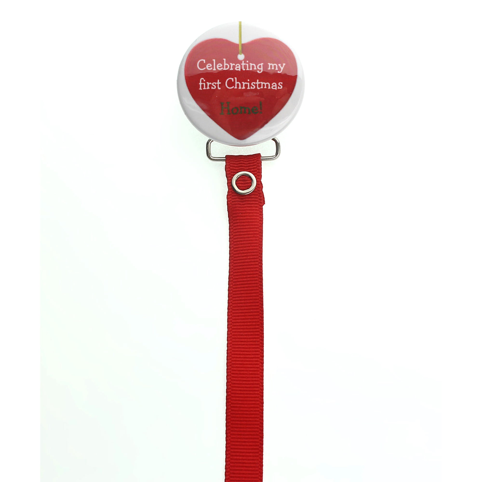 Celebrating My First Christmas Home Pacifier Clip