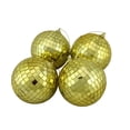 thumbnail image 3 of Northlight Mirrored Christmas Ball Ornaments - 4" (100mm) - Gold - 4ct, 3 of 4