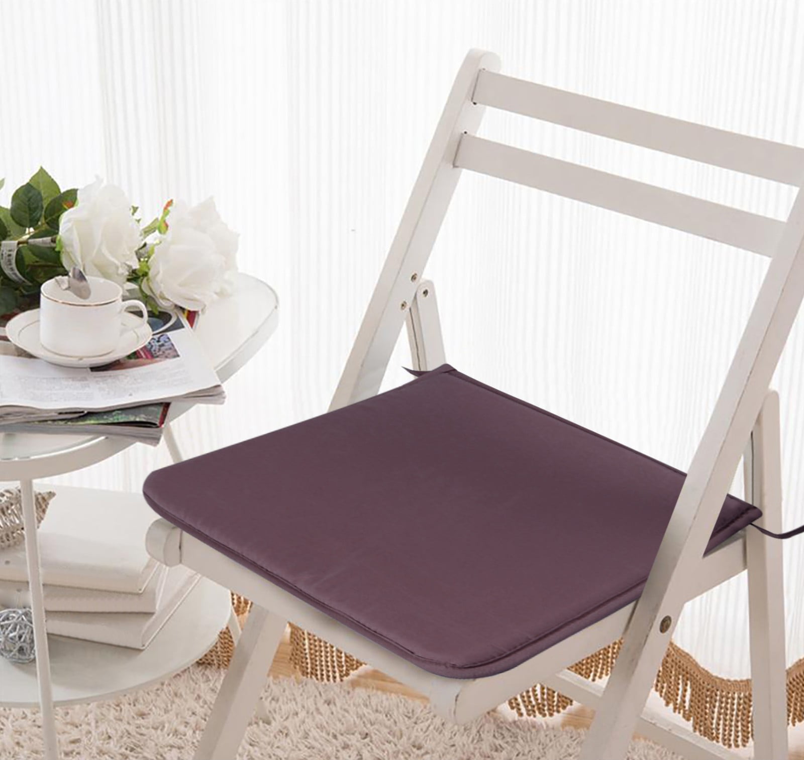 Fdelink Cushion Square Strap Garden Chair Pads Seat Cushion for Outdoor Bistros Stool Patio Dining Room Coffee