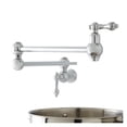 thumbnail image 3 of Wall Mounted Dual Shut Off Valve Pot Filler Faucet With 22" Double-Jointed Swinging Spout Lever Handles ,Easy to Install, 3 of 6