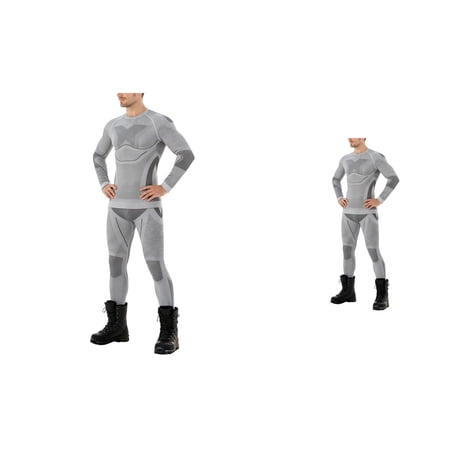 Men s 2-Piece Merino Wool Thermal Base Layer Set Long Sleeve Shirt & Pants for Skiing Cold Weather Quick-Dry Moisture Wicking Breathable Activewear Comfortable Fit
