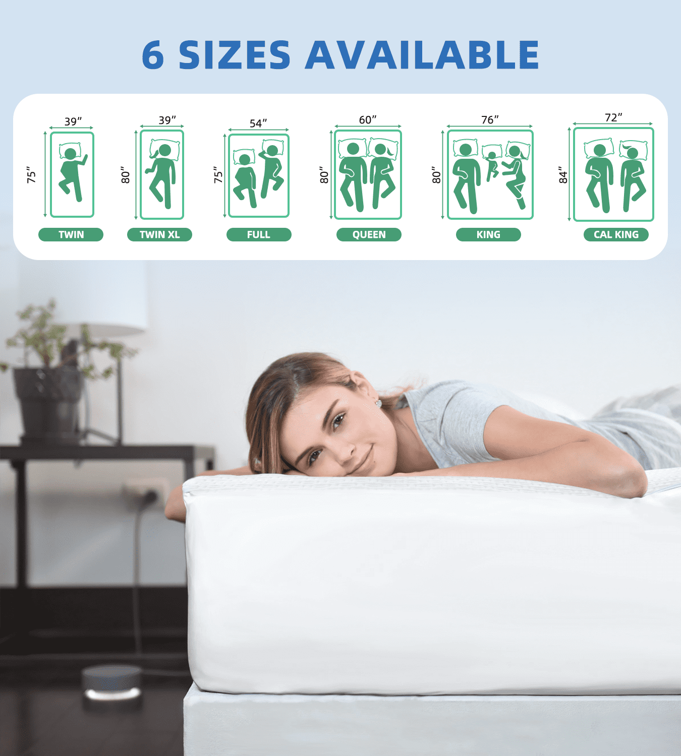 RestGuard 100% Waterproof Mattress Protector, Breathable Cooling Bamboo 3D Air Fabric Mattress Cover, Soft Noiseless Bed Cover, Machine Washable, 8-21'' Deep Pocket (California King)