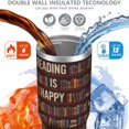 thumbnail image 4 of 1pc bookshelf 30oz Tumbler with Straw & Handle - Insulated Stainless Steel Cup | Holiday Gift for Man Women (Christmas, Valentine's, Birthday), 4 of 7