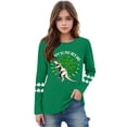 thumbnail image 3 of Blusas y camisas de manga larga con cuello redondo, moda del Día de San Patricio, blusa informal con estampado bonito de manga larga para niños y niñas., 3 of 5
