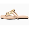 thumbnail image 3 of Womens Flat Sandals Comfortable Flip Flops Slide Sandals Summer Beach Shoes with Metal Decoration, 3 of 3