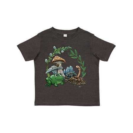 

Inktastic Frog Worm Mushrooms Nature Scene Gift Toddler Boy or Toddler Girl T-Shirt
