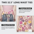 thumbnail image 6 of Pioneer Flower Floral Print Pattern Apron-Garden Aprons for Women with Pockets-Cotton Linen Waterproof Kitchen Cooking Gardening Aprons Adjustable for Kitchen,Cooking,BBQ and Salon 33x27 Inch, 6 of 7