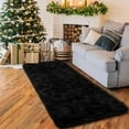 thumbnail image 3 of Luxury Fluffy Area Rug Runner Modern Shag Rugs for Bedroom Living Room, Super Soft and Comfy Carpet, Cute Carpets for Kids Nursery Girls Home, 2x6 Feet Black, 3 of 9